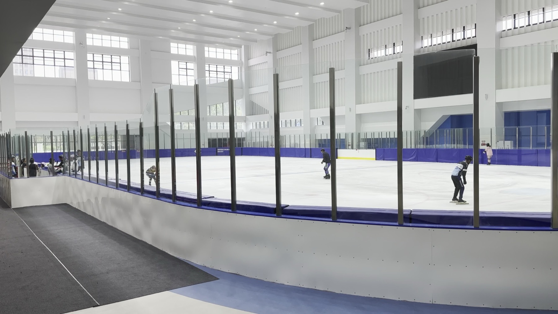 Commercial ice rink with public skating area
