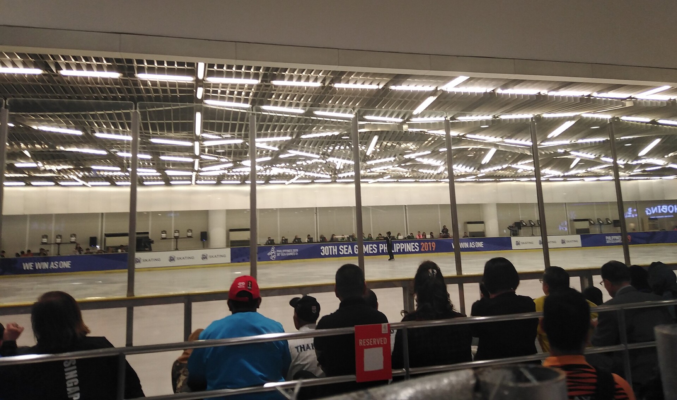 Public skating rink in a commercial shopping environment